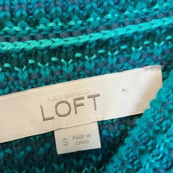 Loft knit  turquoise teal sleeveless top - Picture 3 of 5